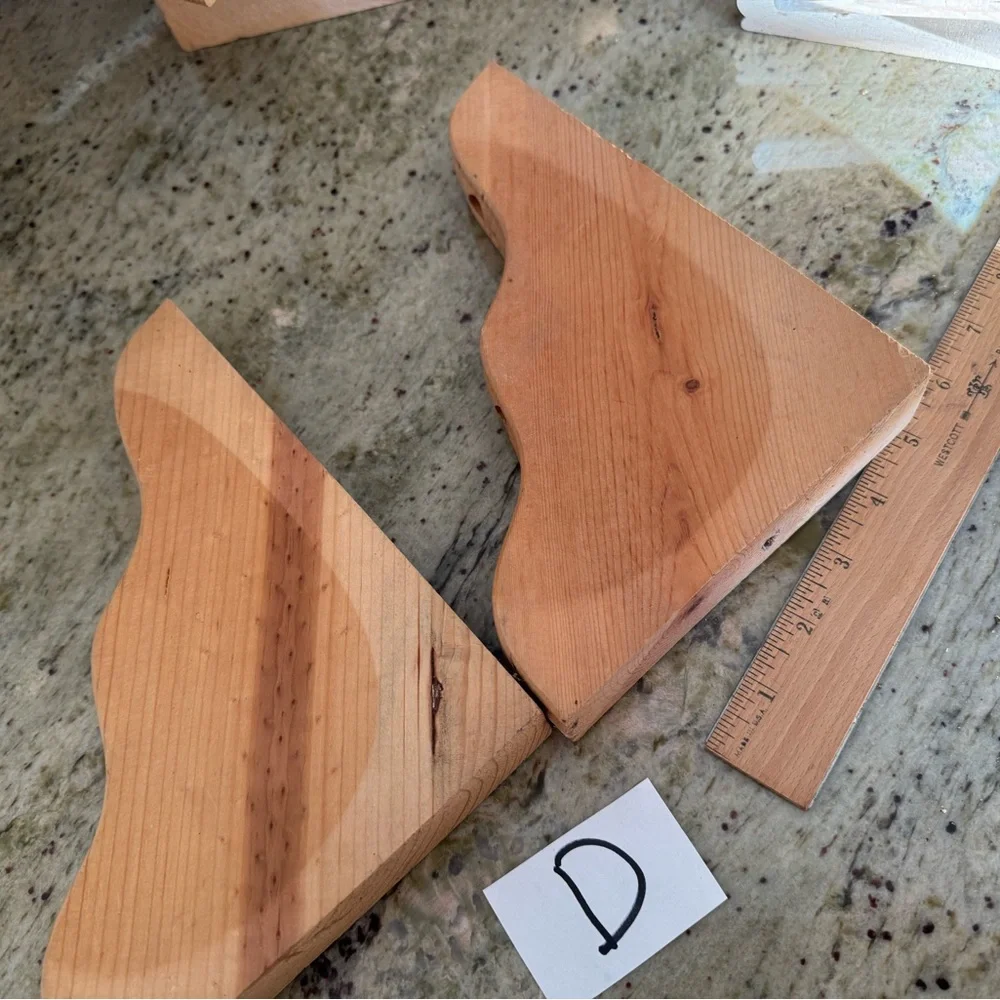 Several sets of Wood Grain Tan Decorative Wall Corbels or Shelf braces - Pair
